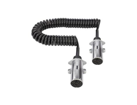 Przewód spiralny QLY-s kabel do naczepy zakończony metalowymi wtykami 7-pin typu N 24V 4,5m