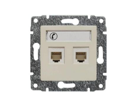 VENA Gniazdo telefoniczne podwójne 2xRJ11 krem 510364