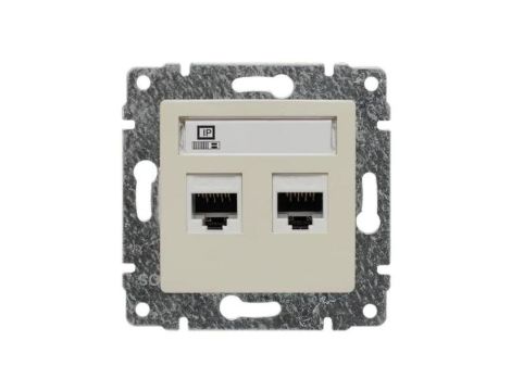 VENA Gniazdo komputerowe podwójne 2xRJ45 kat.5e nieekranowane krem 510367