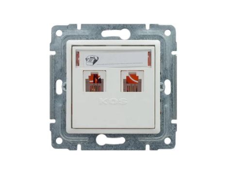 VENA Gniazdo telefoniczne podwójne 2xRJ11 białe 510464