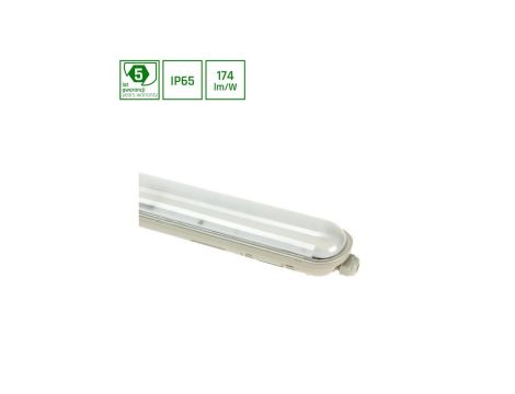 LIMEA GIGANT HERMETYK 1200mm 38W CW 230V 120ST IP65 IK10 1190x72x70mm SZARY 5 LAT GW.