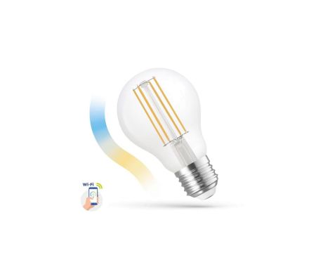 LED GLS 5W E-27 COG 230V CCT+DIM CLEAR Wi-Fi Spectrum SMART