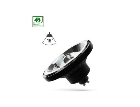 LED AR111 GU10 230V 12W COB 15ST WW CZARNY SPECTRUM 5 LAT GWARANCJI