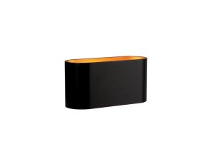 Kinkiet SQUALLA G9 250V IP20 80x80x160mm czarny / złoty