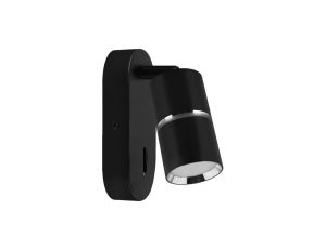 Lampa kinkiet oprawa ścienna dekoracyjna DIOR WLL czarny + chrom GU10 04270 STRUHM