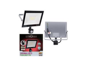 Naświetlacz lampa zewnętrzna LED KROMA 50W 6200K szara + czujnik PIR 03707 STRUHM