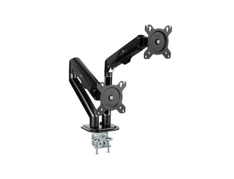 Uchwyt na 2 monitory Maclean, sprężyna gazowa, 13-27, 7kg, czarny, MC-861N