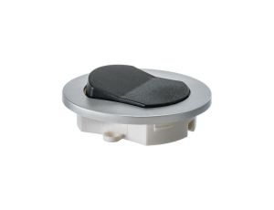 Włącznik meblowy srebrny wpuszczany fi65 230V 2,5A z kablem 2m 2x0,75mm2 (srebrno czany)