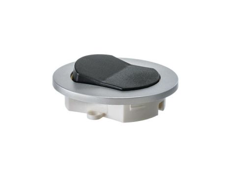 Włącznik meblowy srebrny wpuszczany fi65 230V 2,5A z kablem 2m 2x0,75mm2 (srebrno czany)