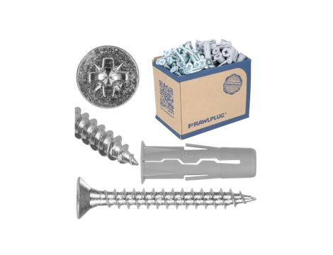 Kołki rozporowe uniwersalne UNO 10,0x36 z wkrętem z łbem stożkowym 6,0x50 100szt. RAWLPLUG