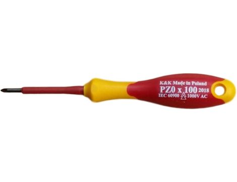 Wkrętak krzyżowy izolowany 1000V PZ0x60 Narzędzia dla elektryka Śrubokręt krzyżowy izolowany 1000V do pracy pod napięciem