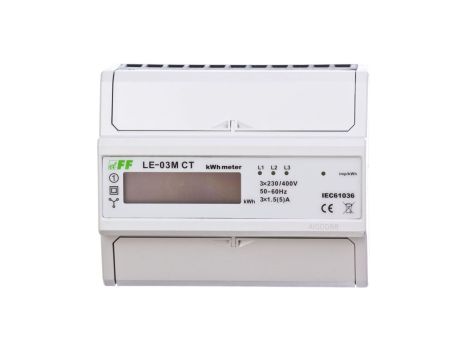 Licznik energii elektr. 3-fazowy z programowalną przekładnią 5-6000/5A RS-485 MODBUS cyfrowy LE-03M-CT