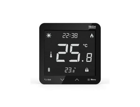 TECH ST-297Z V3 - Regulator pokojowy przewodowy dwustanowy kolor czarny zasilany 230V