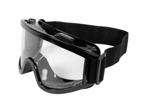 GOGLE OCHRONNE Z WYWIETRZNIKAMI BEZBARWNE Z CZARNĄ RAMĄ