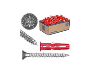 Kołki rozporowe uniwersalne UNO 6x28 z wkrętem z łbem stożkowym 4,5x35 100szt. RAWLPLUG