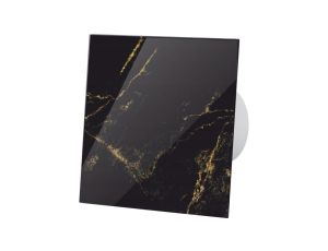 Wentylator łazienkowy Fi 100 cichy z panelem ozdobnym czarno złoty szklany