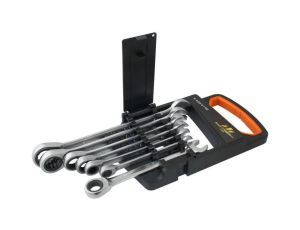 Zestaw kluczy płasko-oczko. z grzechotką 7 cz.