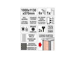 SZAFKA SERWISOWA 6-SZUFLAD