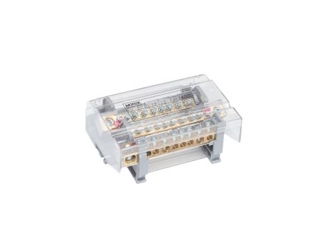 Blok dystrybucyjno-rozdzielczy MOBLOCK 4P 160A-9 + 1 x 50 mm2 + 2 x 35 mm2 + 6 x 16 mm2 TS35 MAB4160A18