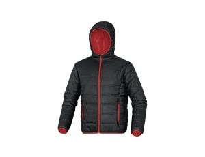 Kurtka puchowa pikowana z poliamidu kolor czarno-czerwony rozmiar 3XL DOONNR3X