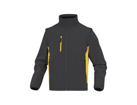 Kurtka Softshell 96 poliester 4 Elastan. Odpinane Rękawy kolor szaro-żółty rozmiar XXL MYSE2GJXX