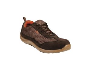 Półbuty z dwoiny skórzanej welur i mesh kolor brązowy rozmiar 47 COMOSPMA47