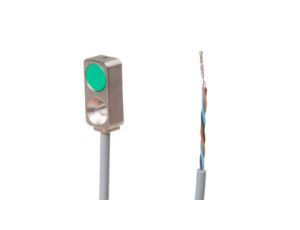 Czujnik indukcyjny 16x4,7x8mm zabudowany Sn: 2 10-30V DC PNP NO kabel 2m PUR IP67 cynk niklowany IB98E090