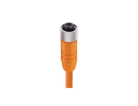 Kabel konfekcjonowany jednostronnie M12 złącze żeńskie 4-pinowe proste gwintowane ekranowany PVC pomarańczowy RKTS 4-182/5 M
