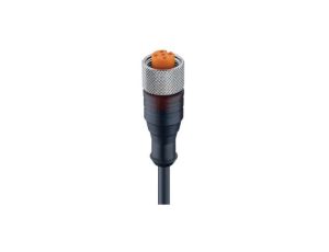 Kabel konfekcjonowany jednostronnie M12 5-polowy żeńskie proste złącze z gwintem samoblokującym PUR czarny RKT 5-228/5 M