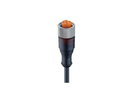 Kabel konfekcjonowany jednostronnie M12 5-polowy żeńskie proste złącze z gwintem samoblokującym PUR czarny RKT 5-228/5 M