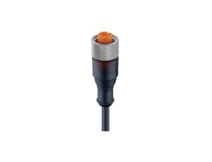Kabel konfekcjonowany jednostronnie M12 4-pinowy złącze żeńskie proste z gwintem samoblokującym PUR czarny RKT 4-225/2 M