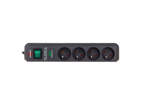 Listwa zasilajaca przeciwprzepieciowa Eco-Line 4500A 1,5m 4 gniazda czarna H05VV-F 3G1,5 1153904314
