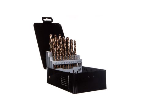 Wiertła do metalu HSS-Co 1.0-13 mm stal M35 kąt wierzchołkowy 135 stopni korekta ścinu DIN338 57H090 /25szt./