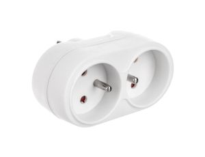Rozgałęziacz wtyczkowy 2x2P+Z biały AE-RU0102-00