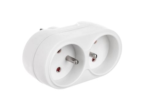 Rozgałęziacz wtyczkowy 2x2P+Z biały AE-RU0102-00