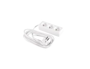 Przedłużacz 3-gniazda z/u 1,5m /H05VV-F 3G1/ biały PM-BW-3G-15