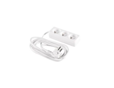 Przedłużacz 3-gniazda z/u 5m /H05VV-F 3G1/ biały PM-BW-3G-50
