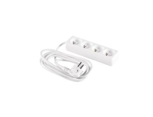 Przedłużacz 4-gniazda z/u 3m /H05VV-F 3G1/ biały PM-BW-4G-30