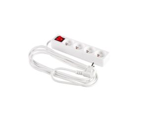 Przedłużacz z wyłącznikiem 4-gniazda z/u 3m /H05VV-F 3G1/ biały PM-ZW-4G-30