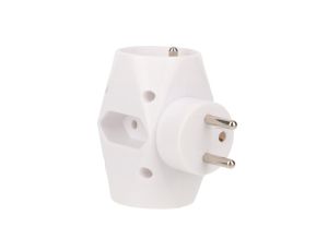 Rozgałeźnik wtyczkowy 2-gniazda z/u+2x Euro biały R-21