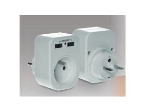 Gniazdo wtyczkowe z/u z ładowarką 2xUSB 2.1A R-1USB
