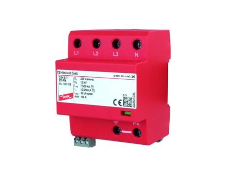 Ogranicznik przepięć Typ T1+T2 3P 7,5/30kA 1,5kV DEHNshield TT, TNS 255 941316