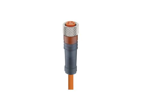 Kabel konfekcjonowany jednostronnie złącze M8 żeńskie prosty z samoblokującym gwintem 4-pinowe PVC RKMV 4-07/2 M