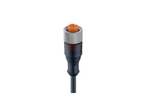 Kabel konfekcjonowany jednostronnie złącze M12 żeńskie proste 4-pinowe z gwintem samoblokującym PUR RKT 4-225/5 M