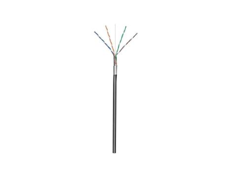 Kabel Skrętka Kat 5e F/UTP Drut 305m Czarna Zewnętrzna CCA