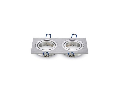Oprawa punktowa Oczko 2xGU10 IP20 Kwadratowa Aluminiowa Szczotkowana 3608