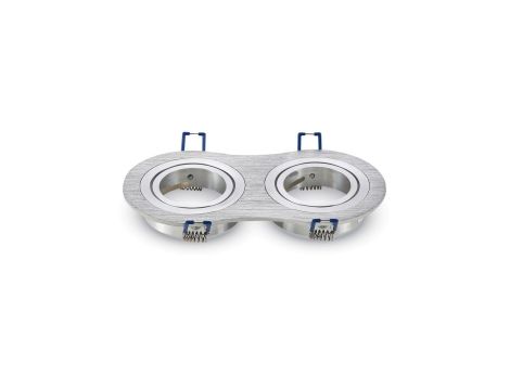 Oprawa punktowa Oczko 2xGU10 IP20 Okrągła Aluminiowa Szczotkowana 3602
