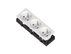 Gniazdo elektryczne standard 3B 3x2P+Z bez blokady białe potrójne 1 szt. 333537