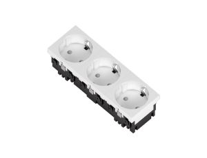 Gniazdo Schuko S3B 3x2P+Z bez blokady białe, potrójne 1 szt. 339015