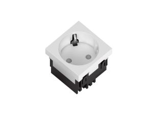 Gniazdo Schuko S1B33 2P+Z bez blokady białe 33st 1 szt. 339016